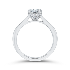 14K White Gold Diamond Engagement Ring (Semi-Mount)