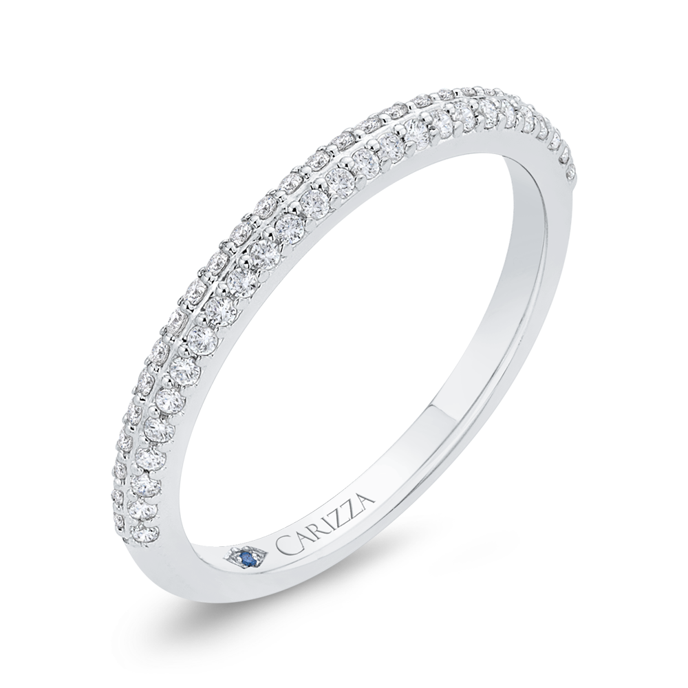 14K White Gold Diamond Wedding Band