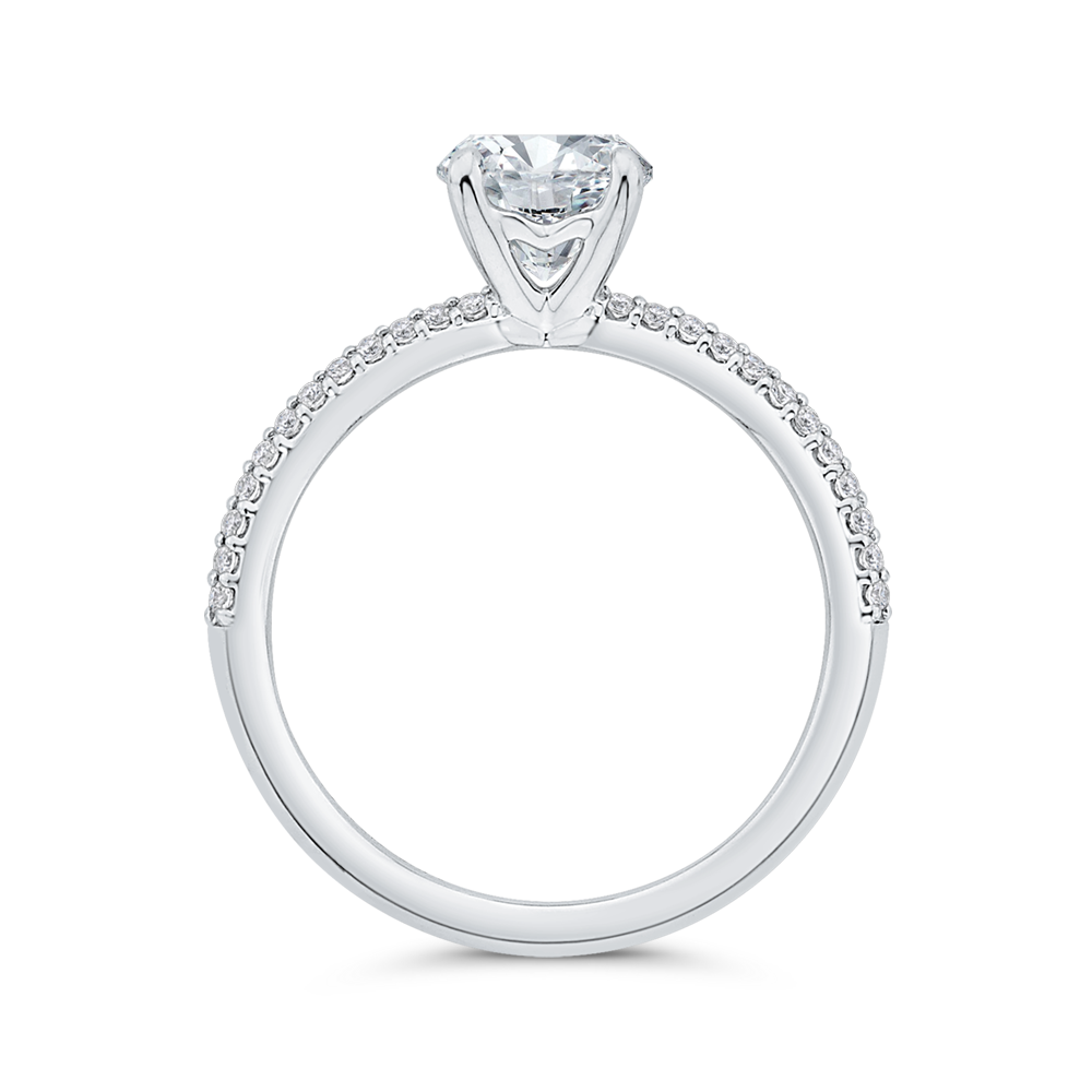 14K White Gold Diamond Engagement Ring (Semi-Mount)