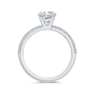 14K White Gold Diamond Engagement Ring (Semi-Mount)