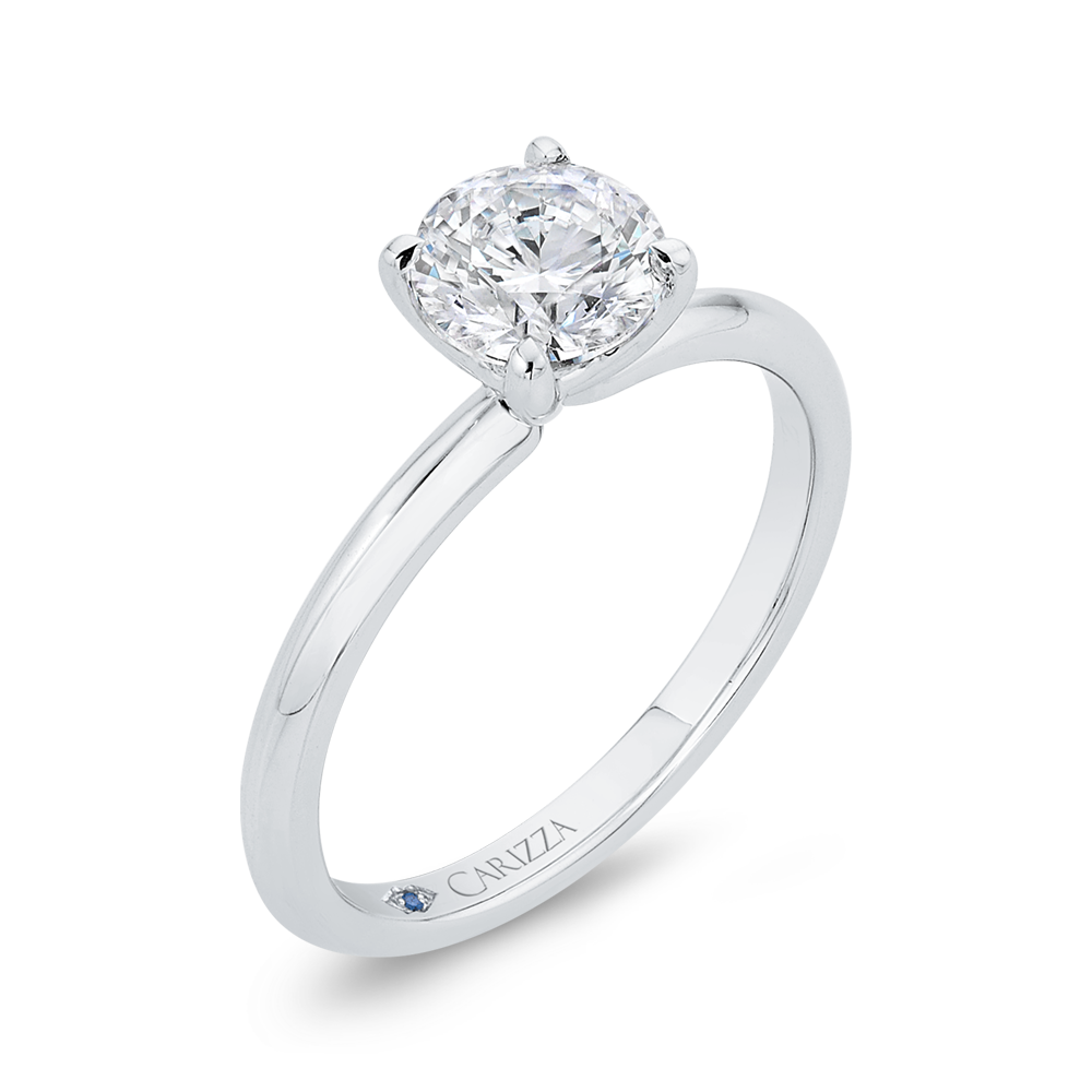 14K White Gold Solitaire Engagement Ring (Semi-Mount)