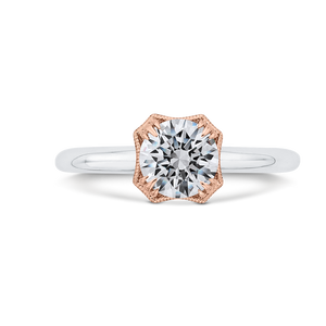 CA0520E-37WP-1.00 Bridal Jewelry Carizza White Gold,Rose Gold Round Diamond Engagement Rings