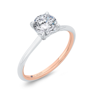 14K Two-Tone Gold Diamond Solitaire Plus Engagement Ring (Semi-Mount)