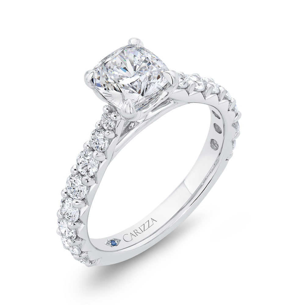 14K White Gold Diamond Engagement Ring (Semi-Mount)