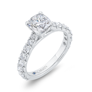 14K White Gold Diamond Engagement Ring (Semi-Mount)