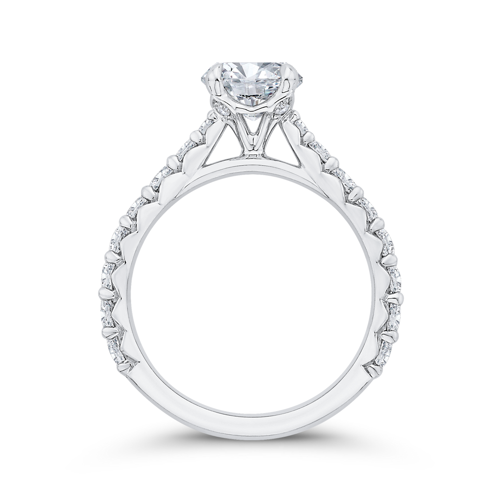 14K White Gold Diamond Engagement Ring (Semi-Mount)