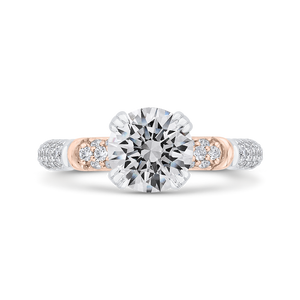 CA0529EH-37WP-1.50 Bridal Jewelry Carizza White Gold,Rose Gold Round Diamond Engagement Rings