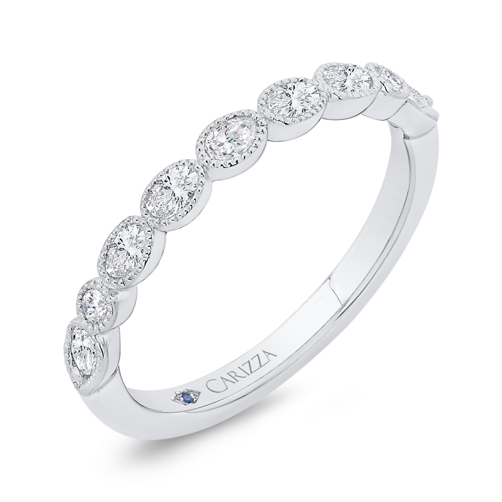 14K White Gold Diamond Wedding Band