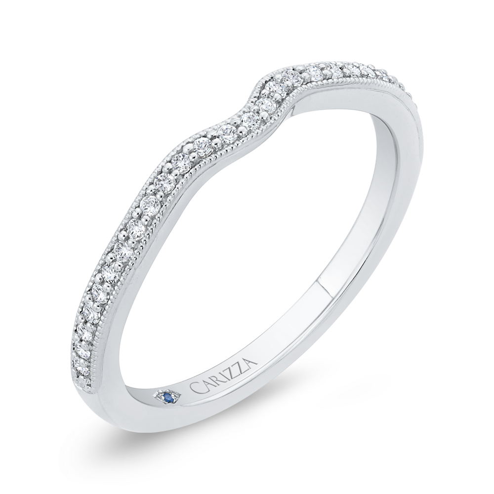 14K White Gold Diamond Wedding Band