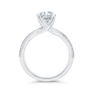 14K White Gold Diamond Engagement Ring (Semi-Mount)