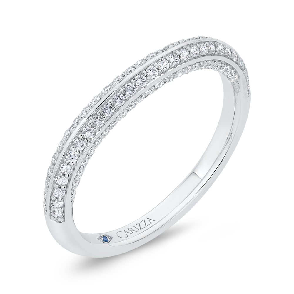 14K White Gold Diamond Wedding Band