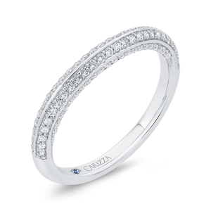 14K White Gold Diamond Wedding Band