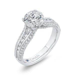 14K White Gold Diamond Engagement Ring (Semi-Mount)