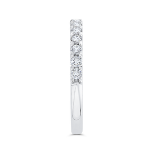 Round Cut Diamond Half Eternity Wedding Band In 14K White Gold