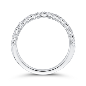 Round Cut Diamond Half Eternity Wedding Band In 14K White Gold