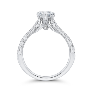 14K White Gold Pear Diamond Engagement Ring (Semi Mount)