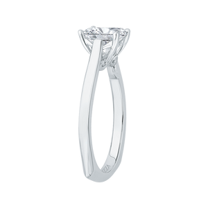 14K White Gold Emerald Cut Diamond Solitaire Engagement Ring (Semi Mount)