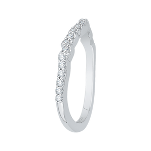 14K White Gold Round Diamond Half Eternity Wedding Band