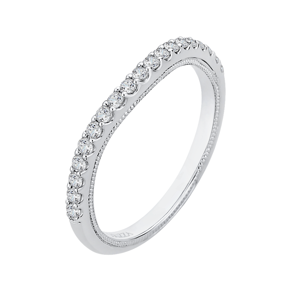 14K White Gold Round Diamond Wedding Band
