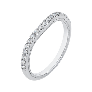 14K White Gold Round Diamond Wedding Band