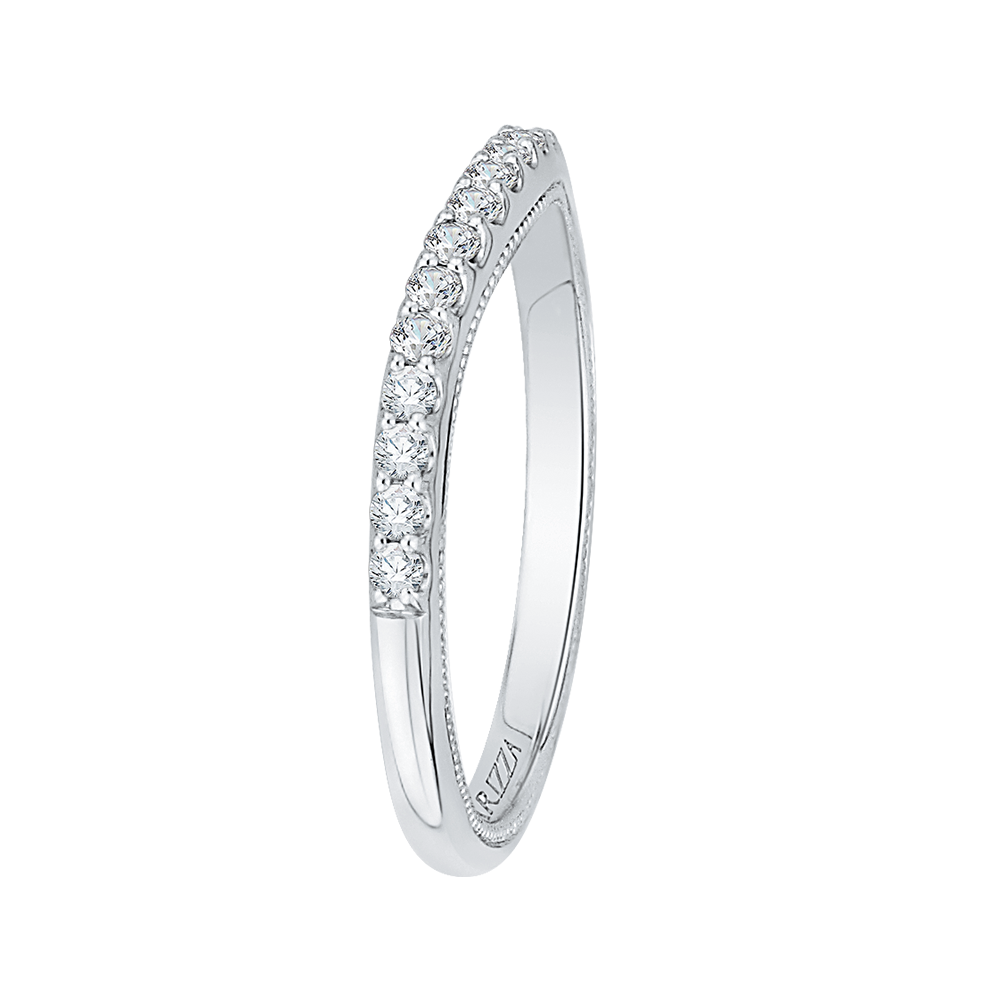 14K White Gold Round Diamond Wedding Band