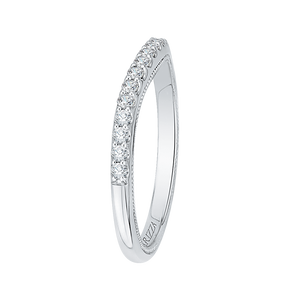 14K White Gold Round Diamond Wedding Band