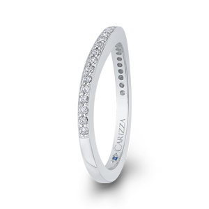 14K White Gold Round Diamond Half Eternity Wedding Band