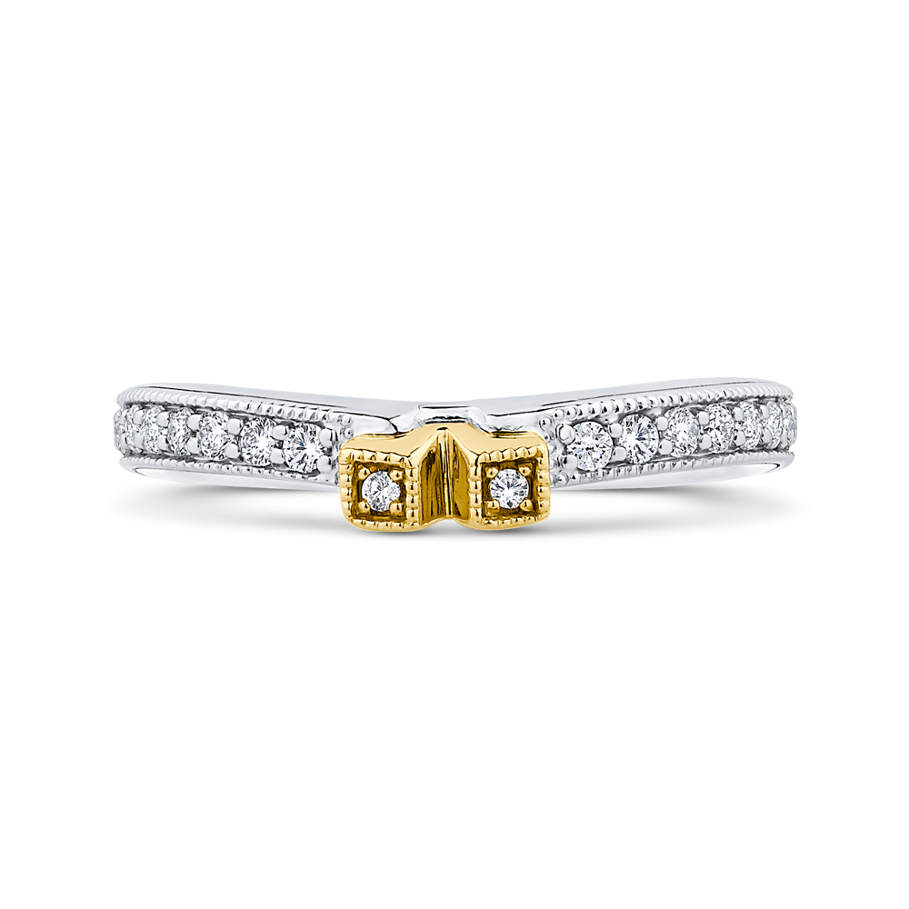 CAE0250BQ-37WY-2.00 Bridal Jewelry Carizza White Gold Rose Gold Yellow Gold Round Diamond Wedding Bands