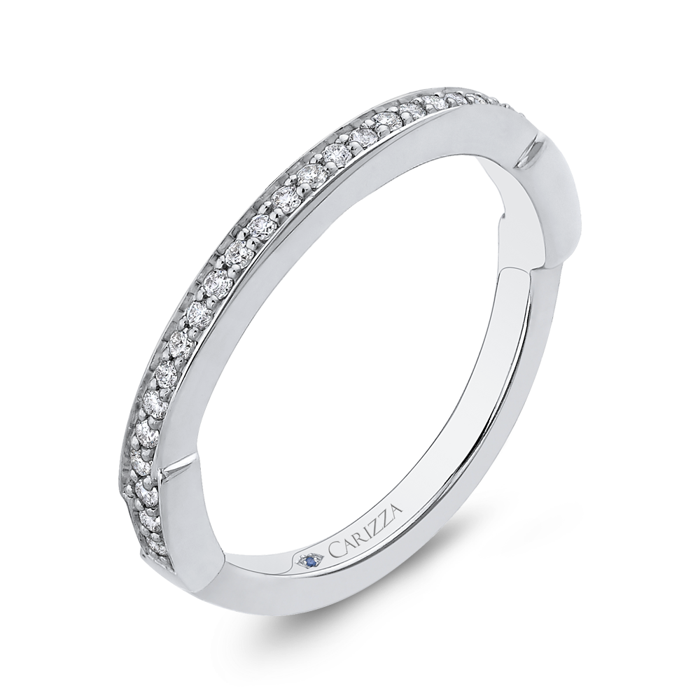 14K White Gold Round Diamond Wedding Band