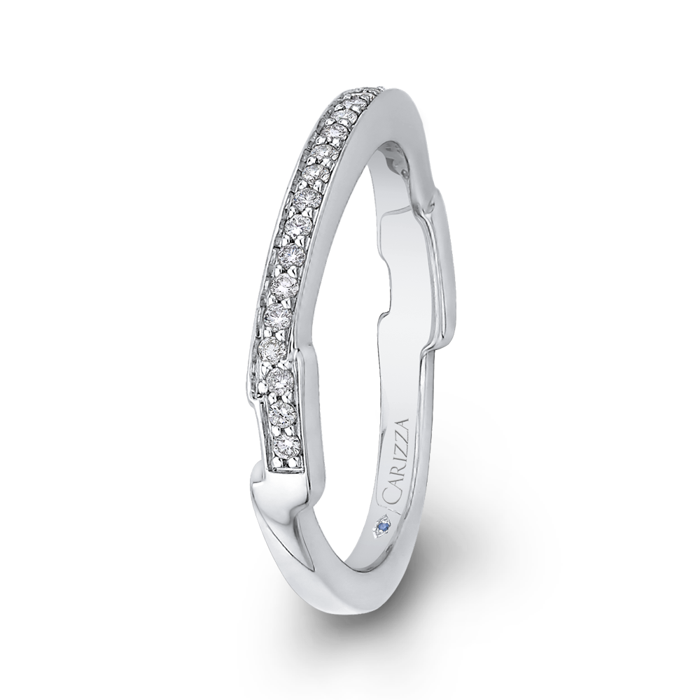 14K White Gold Round Diamond Wedding Band