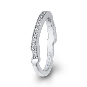 14K White Gold Round Diamond Wedding Band