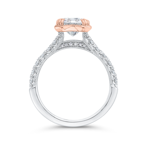 14K Two-Tone Gold Diamond Engagement Ring (Semi-Mount)