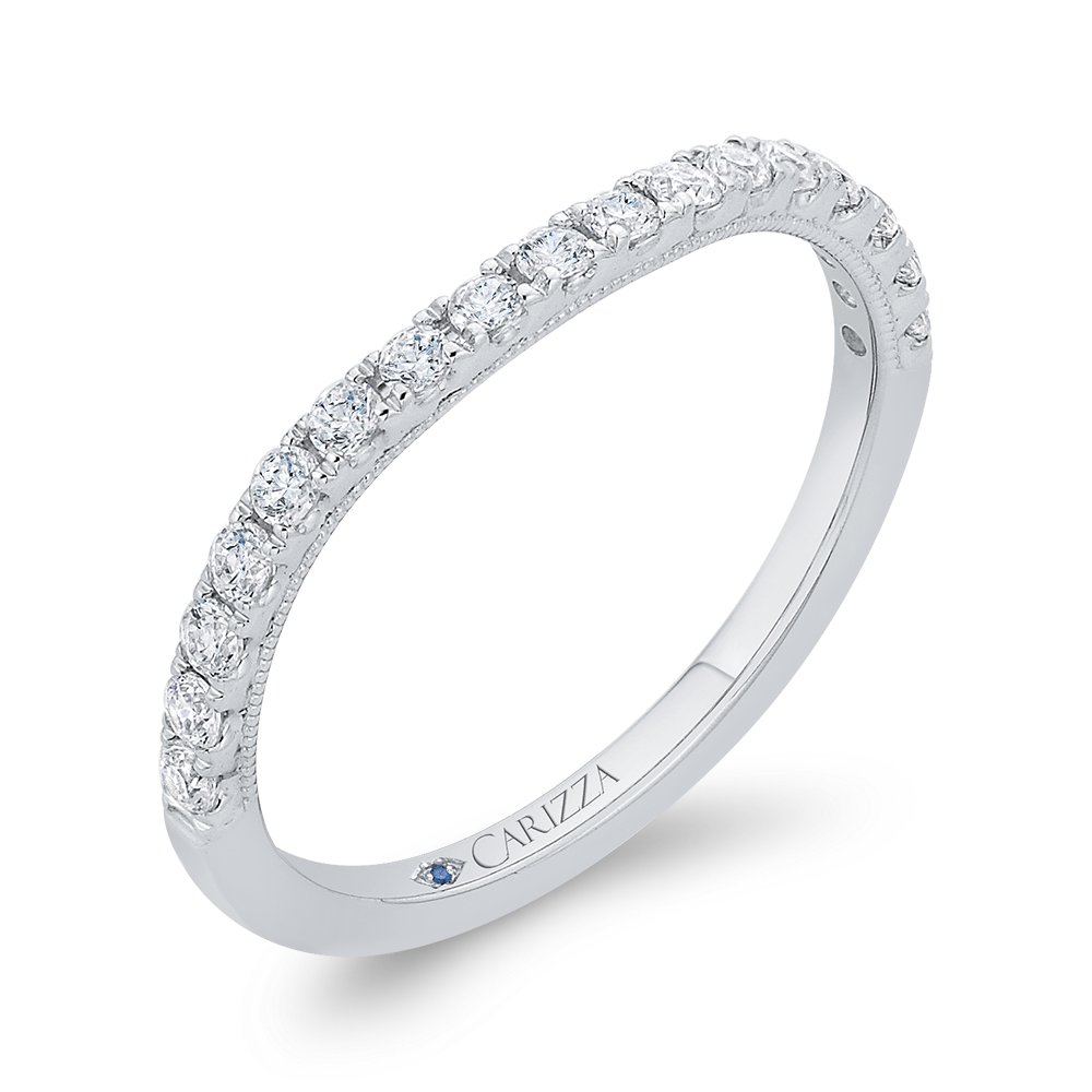 14K White Gold Diamond Wedding Band