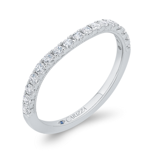 14K White Gold Diamond Wedding Band