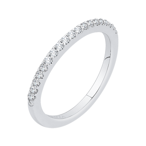 Round Diamond Wedding Band In 14K White Gold