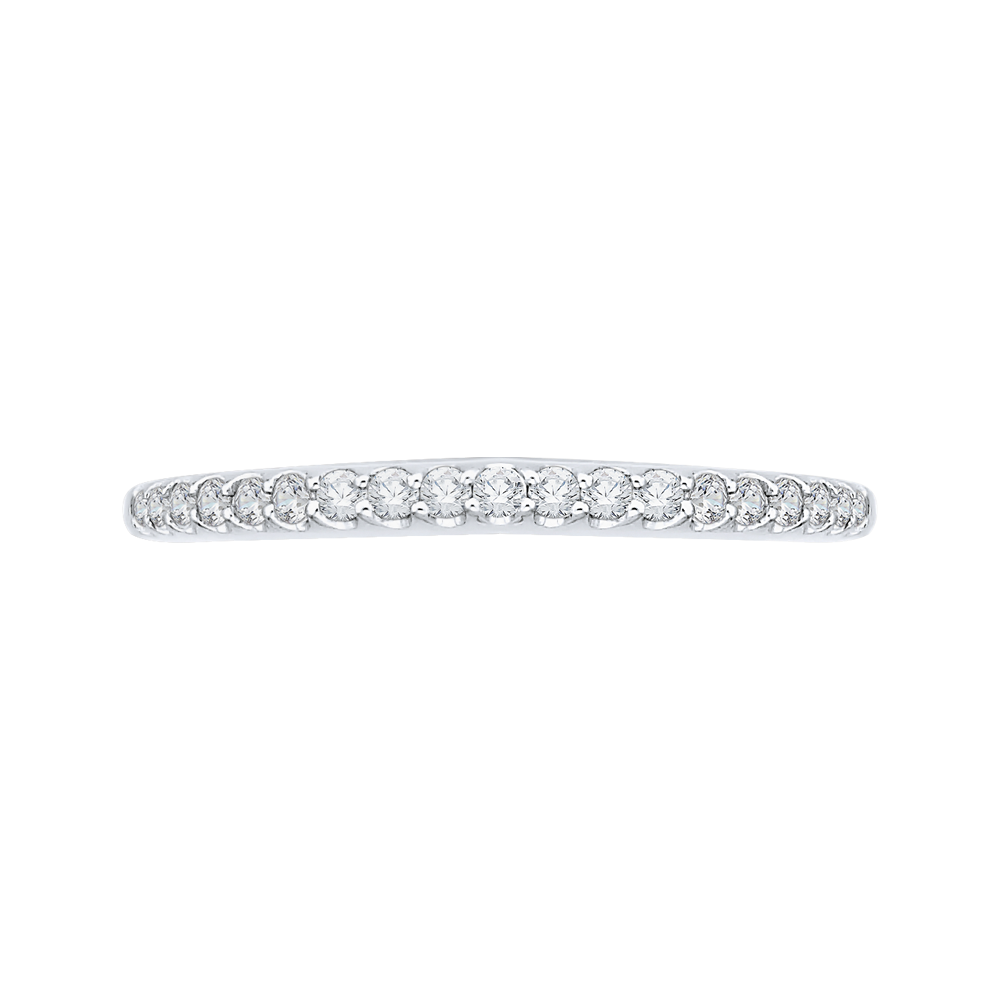 CAH0197BH-37W Bridal Jewelry Carizza White Gold Round Diamond Wedding Bands