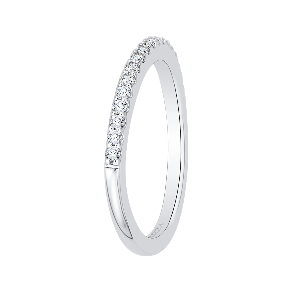 Round Diamond Wedding Band In 14K White Gold