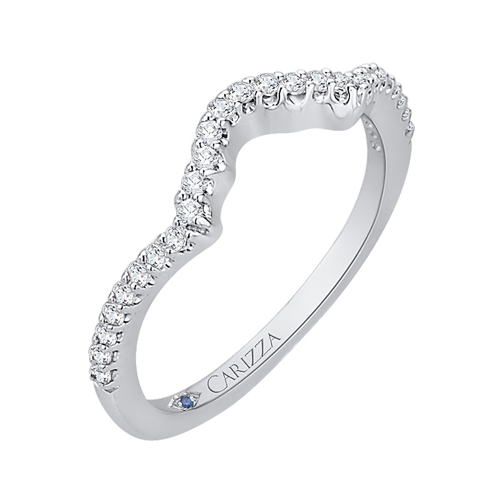 14K White Gold Diamond Wedding Band