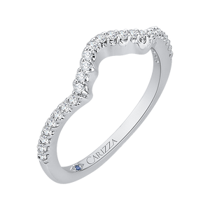 14K White Gold Diamond Wedding Band