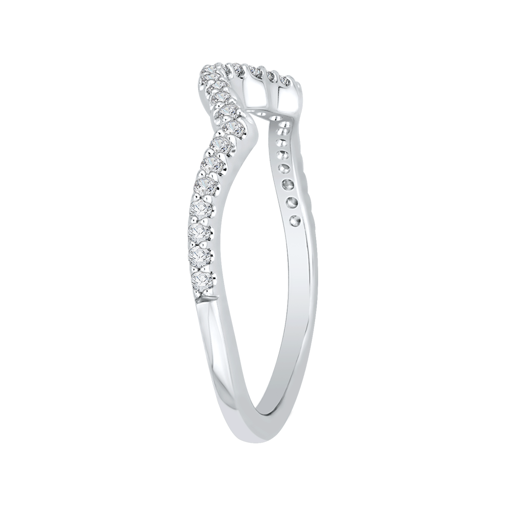 14K White Gold Diamond Wedding Band