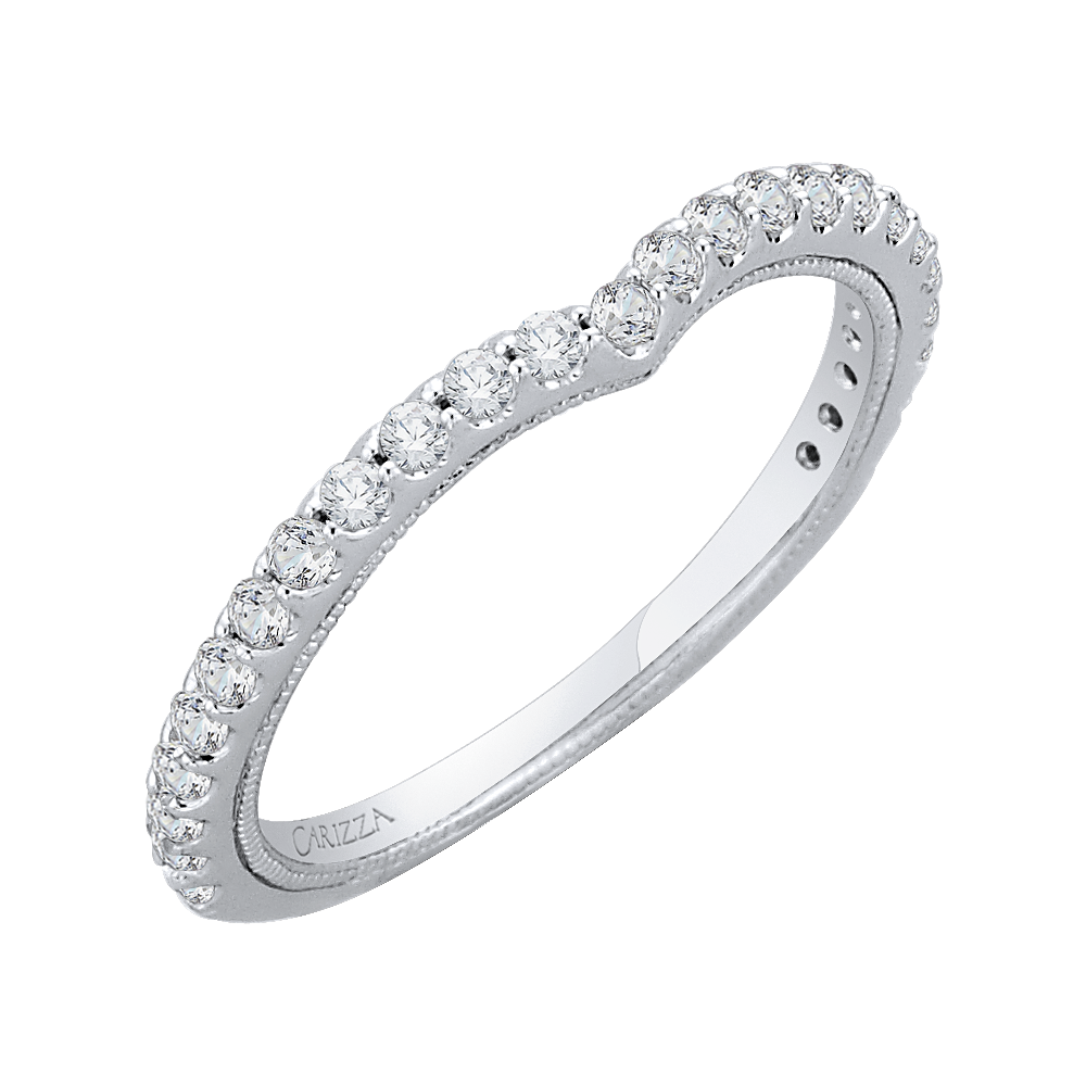 14K White Gold Round Diamond Wedding Band