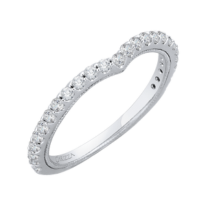 14K White Gold Round Diamond Wedding Band