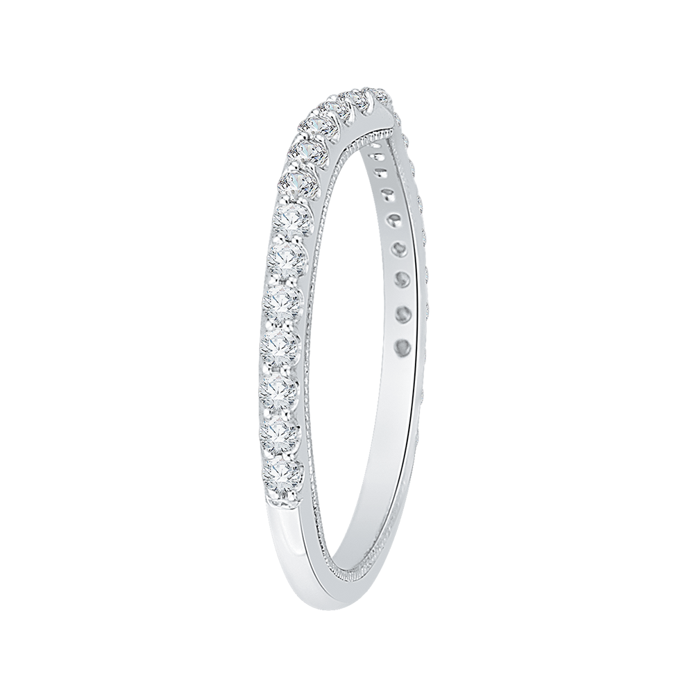 14K White Gold Round Diamond Wedding Band