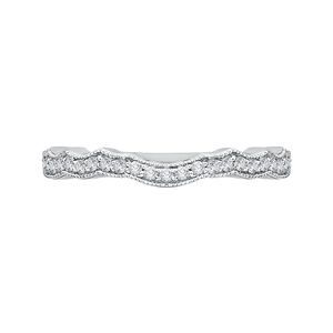 CAO0165BH-37W-1.50 Bridal Jewelry Carizza White Gold Round Diamond Wedding Bands