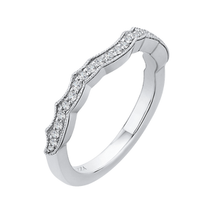 14K White Gold Round Diamond Half Eternity Wedding Band