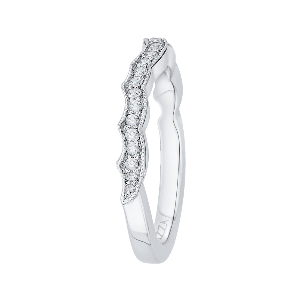 14K White Gold Round Diamond Half Eternity Wedding Band