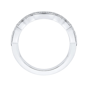 14K White Gold Round Diamond Half Eternity Wedding Band