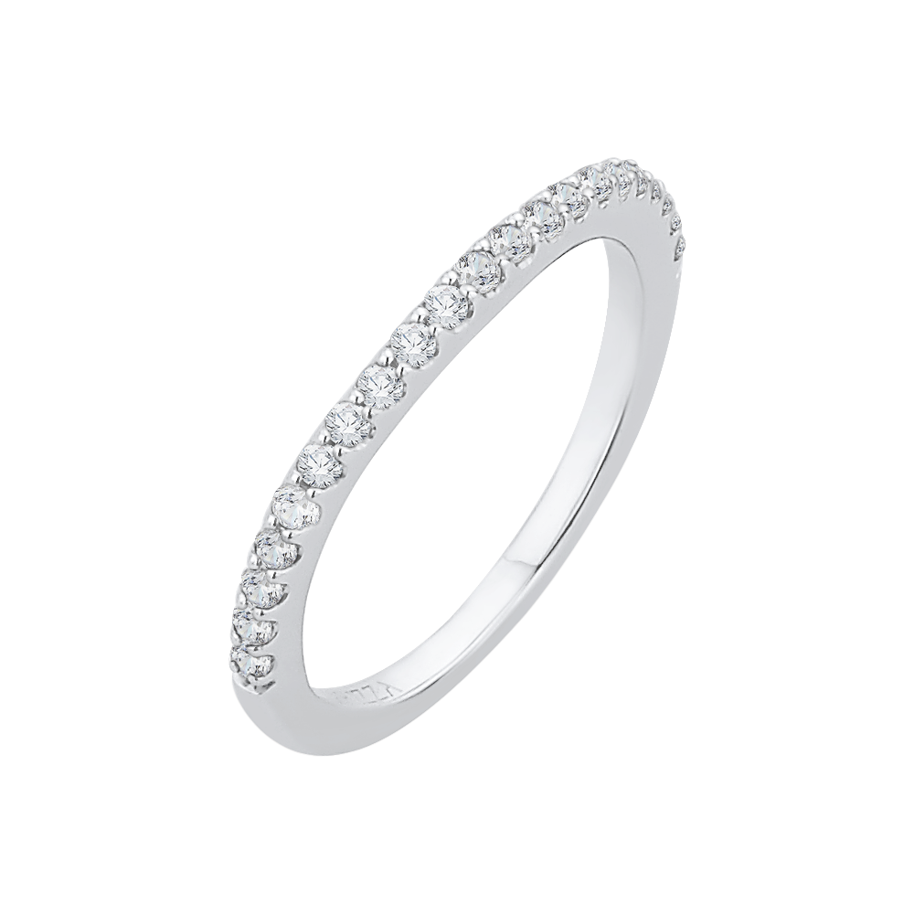 Round Diamond Wedding Band In 14K White Gold