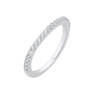 Round Diamond Wedding Band In 14K White Gold