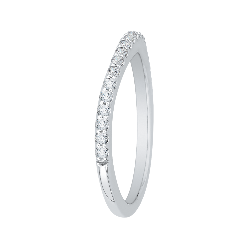 Round Diamond Wedding Band In 14K White Gold